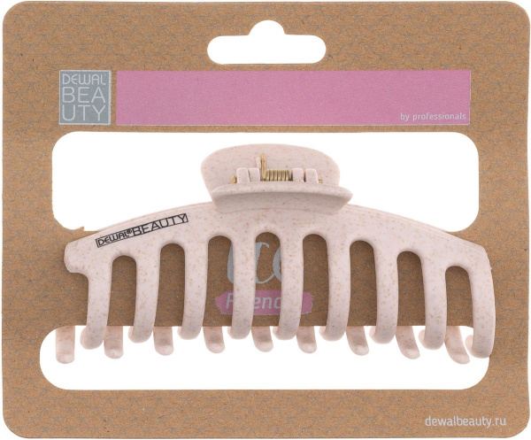 Фото Заколка-краб для волос Dewal Beauty HP005-Beige, 1 шт. (Заколки)