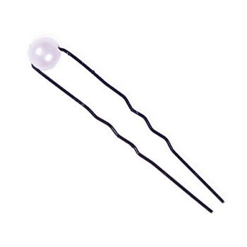 Шпильки для причесок декоративные Eurostil 03209/50 черные белый жемчуг, 60 мм, 6 шт.