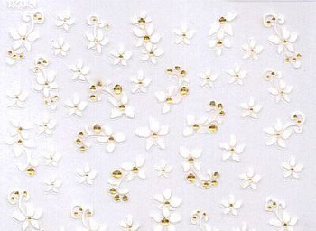 Украшение для дизайна ногтей Ellis Cosmetic EC NB 021 W, стразы белые