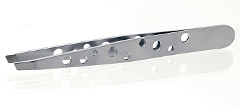 Пинцет Weisen NGHM-004B Silver скошенный, матовый, 9,5 см