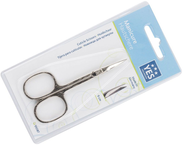 Фото Ножницы для кутикулы YES 95087, изогнутые, 9 см (Ножницы маникюрные)