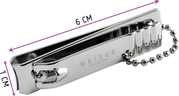 Фото Кусачки для ногтей Weisen CNC-608 C, с цепочкой (Книпсеры для ногтей)
