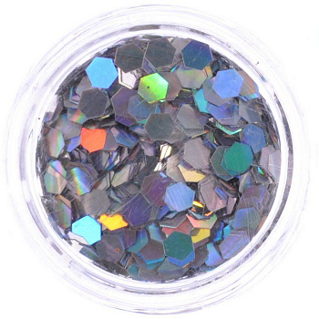 Пыль для дизайна ногтей Yoko Y 4881-1/8, серебро-мульти