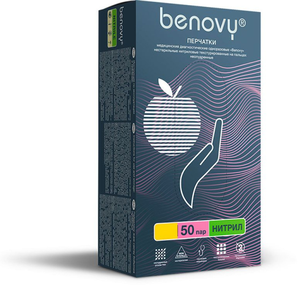 Фото Перчатки Benovy W-NFTP001W38 нитриловые XS, розовые, 100 шт. (Расходные материалы для окрашивания)