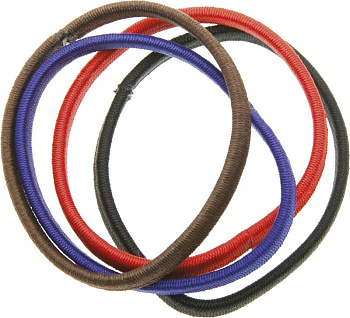 Резинки для волос Dewal Beauty DBR8 midi цветные плоские, 8 шт.