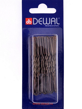Шпильки для волос Dewal SLT60V-3/60 волна 60 мм на блистере коричневые, 60 шт.