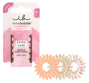 Набор резинок-браслетов для тонких волос invisibobble EXTRA CARE Delicate Duties 6 шт., 3364