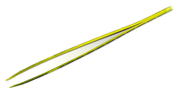 Фото Пинцет для бровей Weisen RRK-701Yellow скошенный, 9,5 см (Пинцеты для бровей)