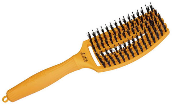 Фото Щетка продувная Olivia Garden Fingerbrush Care Iconic Boar&Nylon ID1836 YELLOW SUNSHINE (Расчёски и щётки)
