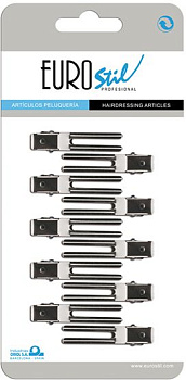 Зажим для волос Eurostil 00094 металлический, 10 шт.