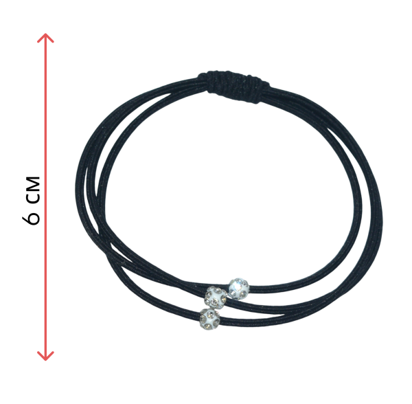 Фото Резинки для волос Weisen WSRJ-1250-4 со стразами, черные, 2 шт. (Резинки)