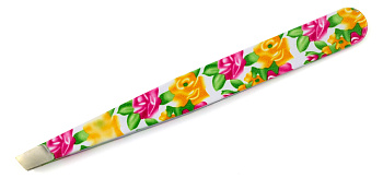 Пинцет для бровей Weisen RRK-985 скошенный, разноцветный, 9,5 см