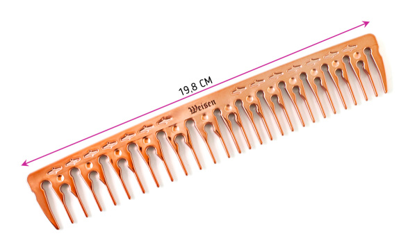 Фото Гребень Weisen CB122-GOLD комбинированный, с редкими зубцами, 19 см, красное золото (Гребни)