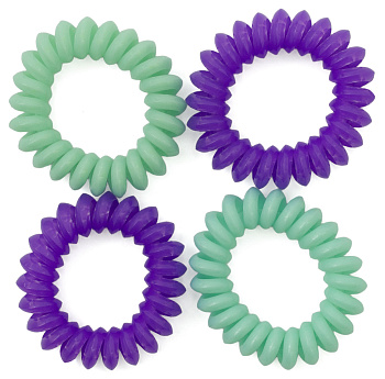 Резинки для волос Weisen WSKG-2145-2-11 NEON mini, пружинки, сиреневый/бирюзовый, 4 шт.