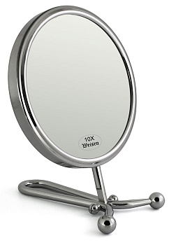 Зеркало косметическое Weisen BIC-0180B-4, настольное, 10Х-увеличение, d 15 см, h 18 см