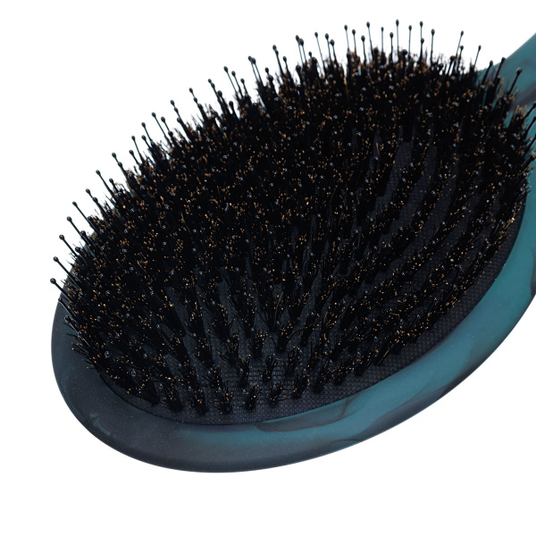 Фото Щетка массажная DEWAL SATIN BRS02, натуральная щетина+нейлон, овальная, 15 рядов (Расчёски и щётки)