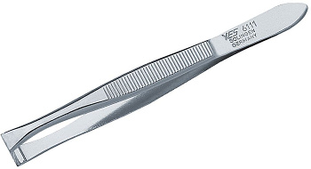 Пинцет косметический YES 96111 прямой, серебристый, 9 см