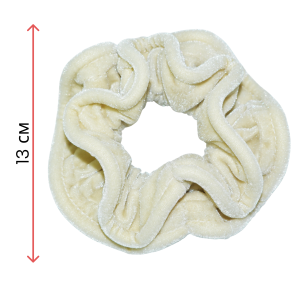 Фото Резинка для волос Weisen WSCR-13-1 бархатная, молочная, 1 шт. (Резинки)