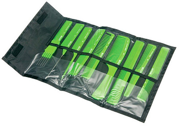 Набор гребней Dewal CO-9-Light Green в чехле, 9 предметов