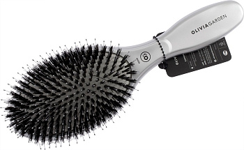 Щетка для волос Olivia Garden EXPERT CARE OVAL ID2032 OGBCISUP3COMBO Boar Nylon Bristles Silver щети