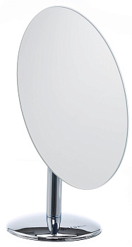 Зеркало настольное Dewal MR-313, овальное, пластик, серебряное, одностороннее, 22 х 12 см.