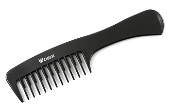 Гребень Weisen ABS-12539 Black с ручкой, 20,3 см, черный