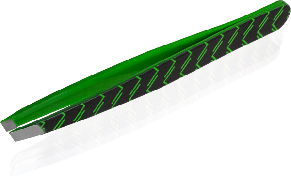 Фото Пинцет для бровей Weisen RRK-701Green скошенный, 9,5 см (Пинцеты для бровей)