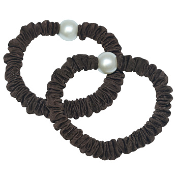 Резинки для волос Weisen WSRJ-1245-2 с жемчужиной, мокко, 2 шт.