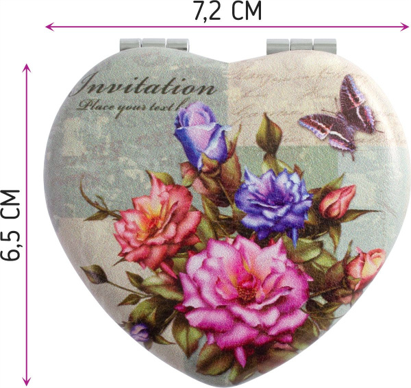 Фото Зеркало компактное Weisen WSK-083-6, 7,2 х 6,5 см (Зеркала карманные)