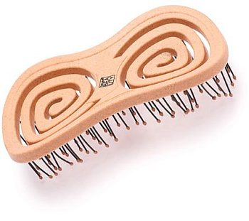 Щётка массажная Dewal Beauty Eco-Friendly DBEF35-Orange с нейлоновым штифтом, форма бабочка