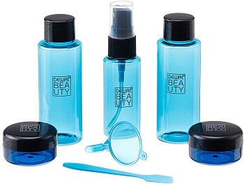 Дорожный набор баночек для путешествий Dewal Beauty DBTS5SG, 7 предметов