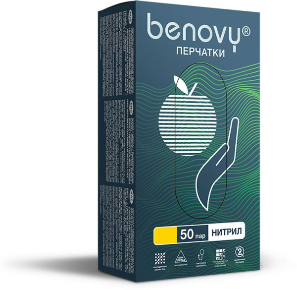 Фото Перчатки Benovy WM-NPFFT-GG-CL01 нитриловые XS, зеленые, 100 шт. (Расходные материалы для окрашивания)