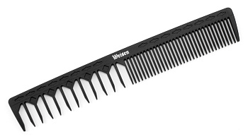 Гребень для окрашивания Weisen CB123 комбинированный, карбон, 20 см, черный