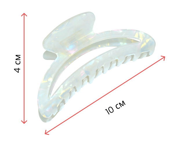 Фото Заколка-краб для волос Weisen WSRJ-839 Белый перламутр, средний, 10 см, 1 шт. (Заколки)