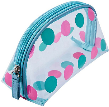 Косметичка Dewal Beauty BG-12green/pink серия "Горох"