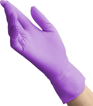 Перчатки Benovy W-MMNFTP001 нитриловые XS, сиреневые, 100 шт.