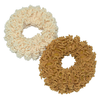 Резинки для волос Weisen WSCR-114 Ваниль/Карамель, плюшевые, 2 шт.