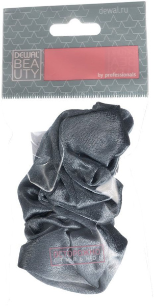 Фото Резинка для волос Dewal Beauty DBR6376-2 из ткани, серо-голубая, 1 шт. (Резинки)