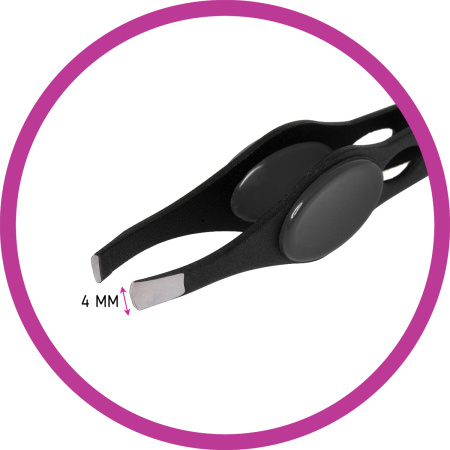 Фото Пинцет для бровей Weisen RRK-1046BLK скошенный, 9,5 см, черный (Пинцеты для бровей)