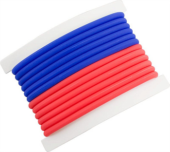 Резинки для волос Dewal RES040 силиконовые красные/синие, 12 шт.
