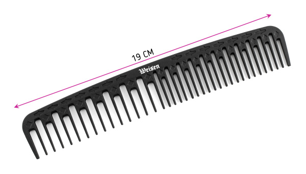 Фото Гребень Weisen CB124 Weisen комбинированный, карбон, 19 см, черный (Гребни)