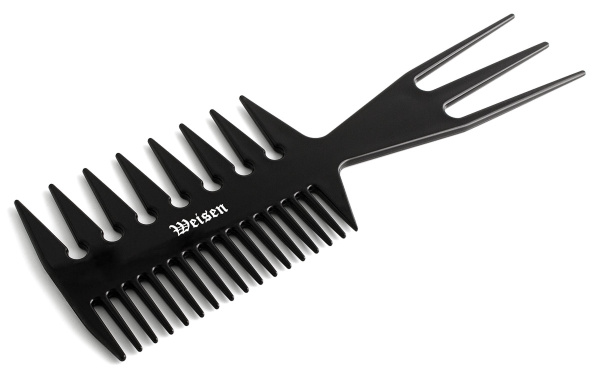 Фото Гребень для окрашивания Weisen ABS-75039 Black, хвостик "трезубец", 21 см, черный (Гребни)