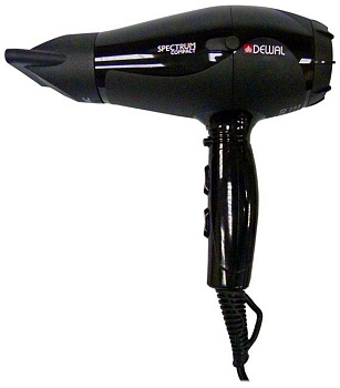 Фен DEWAL Spectrum Compact 03-109 Black черный 2100 Вт, 2 насадки