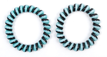 Резинки для волос Weisen WSKG-298-23D-1 DUO, пружинки, черный-голубой, 2 шт.
