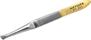 Пинцет для бровей Metzger PT-603-HG, скошенный