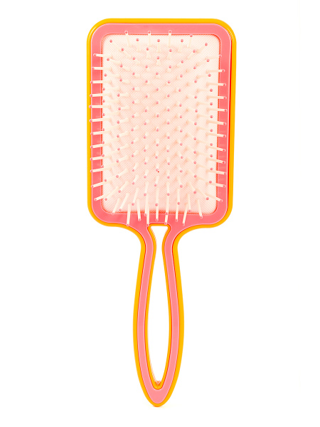 Фото Расческа для волос Weisen WS-2022-1 массжная, квадратная, оранжевый/розовый, 23,5 см (Расчёски и щётки)