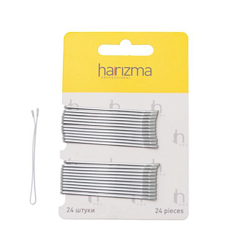 Невидимки для волос harizma h10537-17 прямые, 60 мм 24 шт.