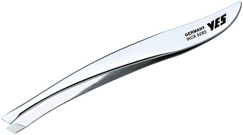 Пинцет косметический YES 96283 наклонный, нержавеющая сталь, серебристый, 9 см