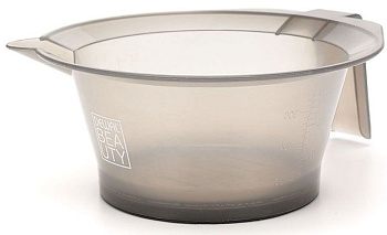 Чаша для краски Dewal Beauty DBHS47gray/transparent с резинкой на дне, 260 мл