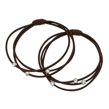 Резинки для волос Weisen WSRJ-1250-2 со стразами, карамель, 2 шт.